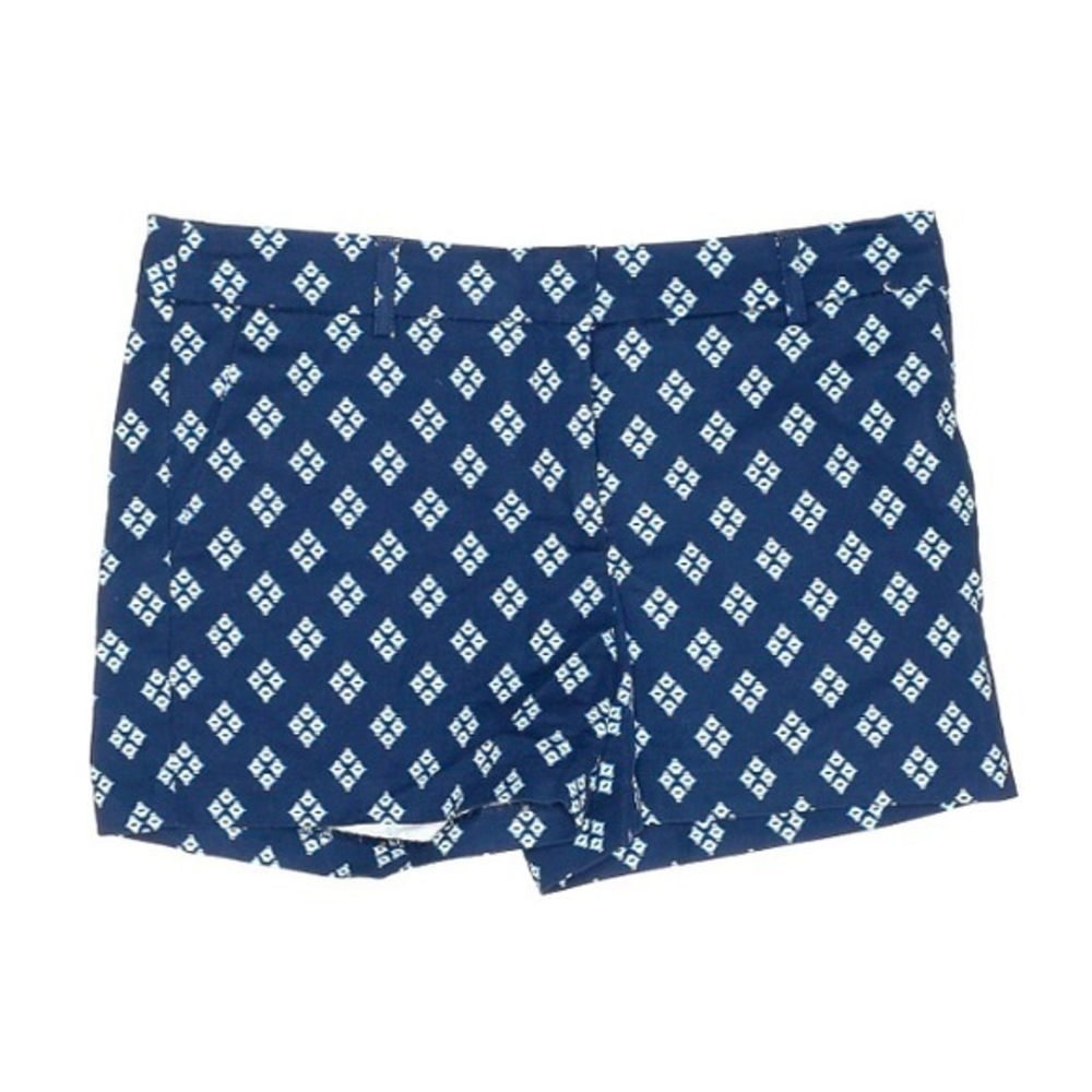 Kenar 6 navy white pattern cotton blend mid rise vacation beach summer shorts